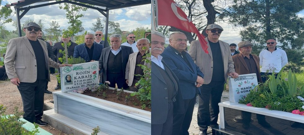 Eşref Saral, Rojin ve Narin’in Kabri Başında Dua Etti
